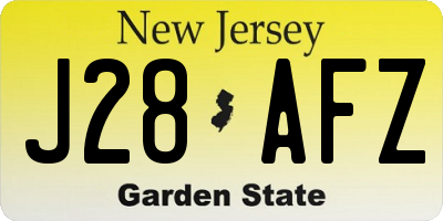 NJ license plate J28AFZ