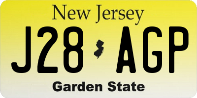 NJ license plate J28AGP