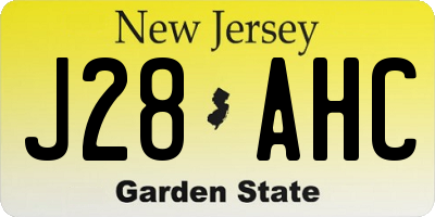 NJ license plate J28AHC