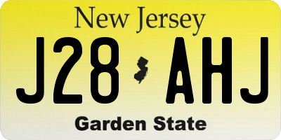 NJ license plate J28AHJ
