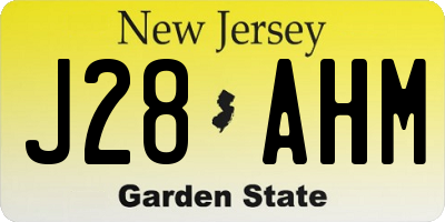 NJ license plate J28AHM