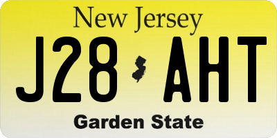 NJ license plate J28AHT