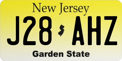 NJ license plate J28AHZ