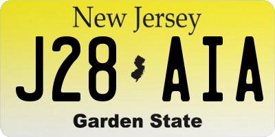 NJ license plate J28AIA