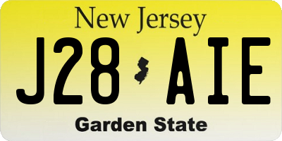 NJ license plate J28AIE
