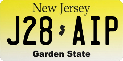NJ license plate J28AIP