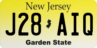 NJ license plate J28AIQ
