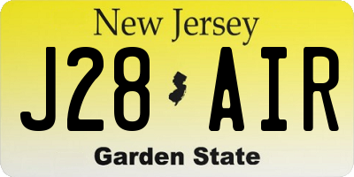 NJ license plate J28AIR
