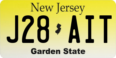 NJ license plate J28AIT