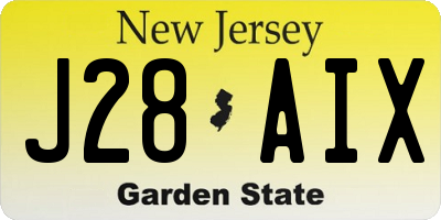 NJ license plate J28AIX