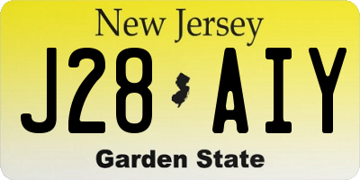 NJ license plate J28AIY