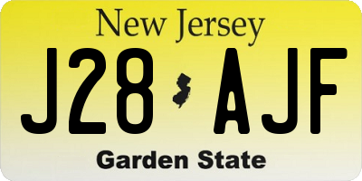 NJ license plate J28AJF