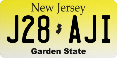 NJ license plate J28AJI