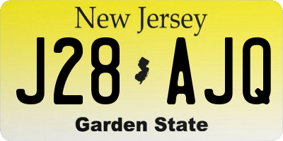 NJ license plate J28AJQ