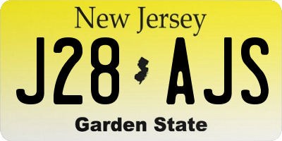 NJ license plate J28AJS