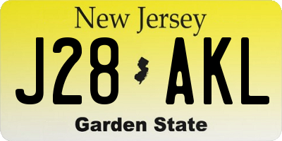 NJ license plate J28AKL