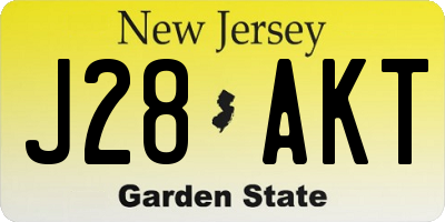 NJ license plate J28AKT