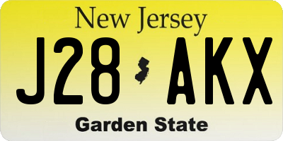 NJ license plate J28AKX