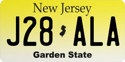 NJ license plate J28ALA