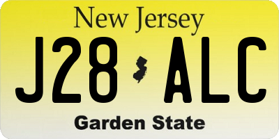 NJ license plate J28ALC