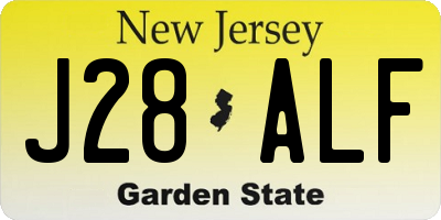 NJ license plate J28ALF