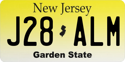 NJ license plate J28ALM