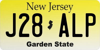 NJ license plate J28ALP