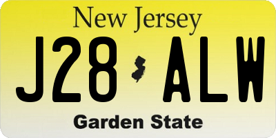 NJ license plate J28ALW