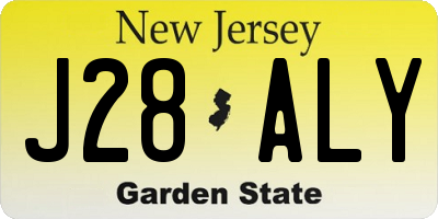 NJ license plate J28ALY