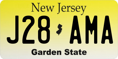 NJ license plate J28AMA