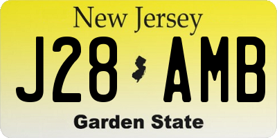 NJ license plate J28AMB