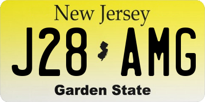 NJ license plate J28AMG