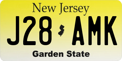 NJ license plate J28AMK