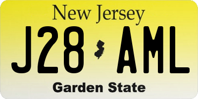 NJ license plate J28AML