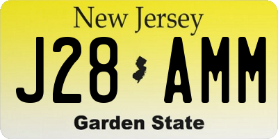NJ license plate J28AMM