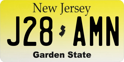 NJ license plate J28AMN