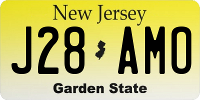 NJ license plate J28AMO