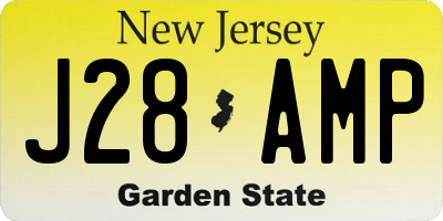 NJ license plate J28AMP