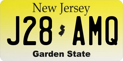 NJ license plate J28AMQ
