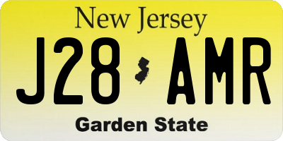 NJ license plate J28AMR