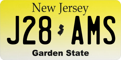 NJ license plate J28AMS