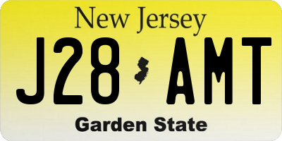 NJ license plate J28AMT