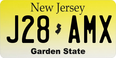 NJ license plate J28AMX