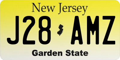 NJ license plate J28AMZ
