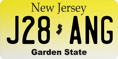 NJ license plate J28ANG