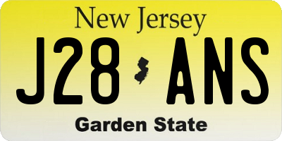 NJ license plate J28ANS
