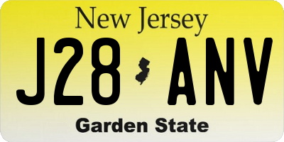 NJ license plate J28ANV