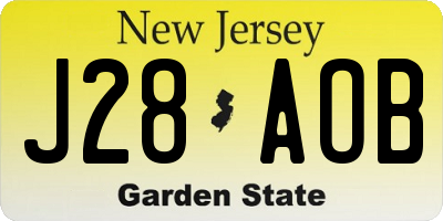 NJ license plate J28AOB