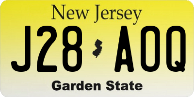 NJ license plate J28AOQ