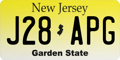 NJ license plate J28APG